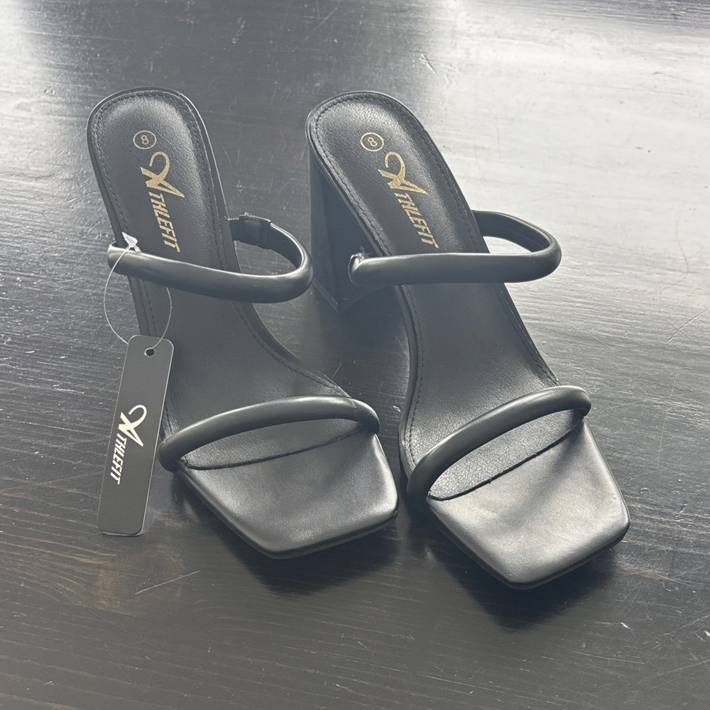 Athlefit Black Strappy Heels
